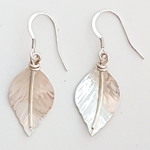 Photo of Silver Beech Leaf Earrings