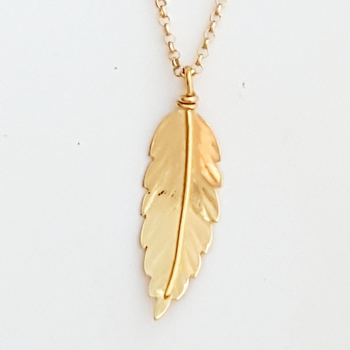 Photo of Gold Rowan Leaf Pendant