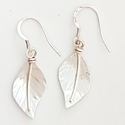 Photo of Silver Wild Apple Leaf Earrings