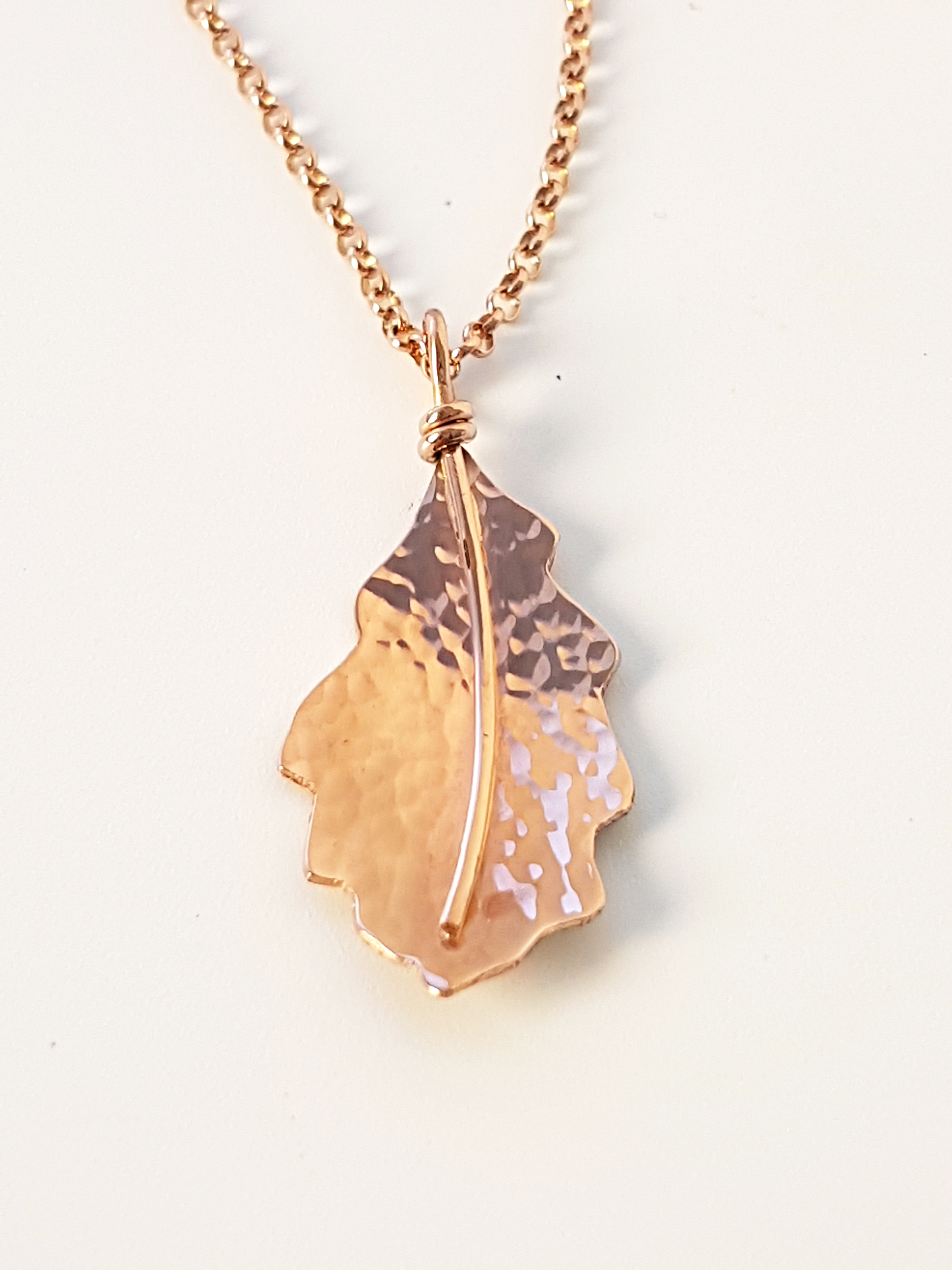 Zoomed out Photo of Rose Gold Oak Pendant