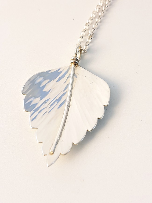 Zoomed out Photo of Large Silver Birch Pendant