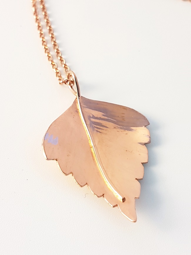 Zoomed out Photo of Large Rose Gold Birch Pendant