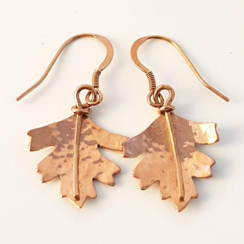 Rose Gold Hawthorn Leaf Earrings