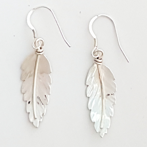 Silver Rowan Leaf Earrings