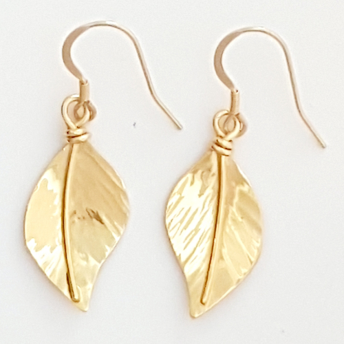 Gold Wild Apple Leaf Earrings